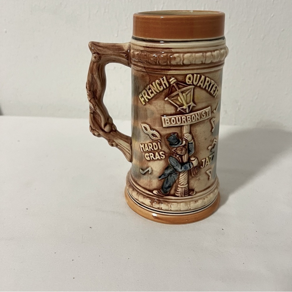Vintage Beer Stein Mug 3D Design Inspired By The French Quarter of New Orleans